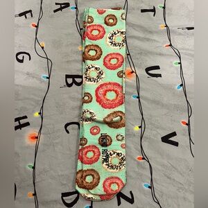 Mint Green Donut Patterned calf socks